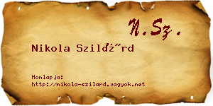 Nikola Szilárd névjegykártya